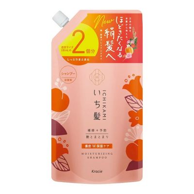 Kracie Ichikami Dense Double Moisture Care Shampoo Шампунь для увлажнения и блеска волос, пополнение 660 мл