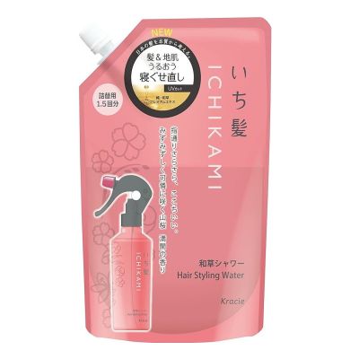 Kracie Ichikami Hair & Scalp Moisturizing Japanese Herbal Shower Спрей для волос и кожи головы, термозащита, пополнение 375 мл
