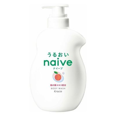 Kracie Naive Body Soap Рeach Жидкое мыло для тела с экстрактом листьев персика, 530 мл