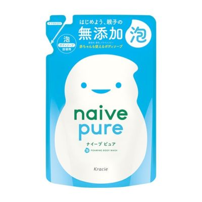 Kracie Naive Pure Foaming Body Soap Пенистое мыло для тела, для детей и взрослых, пополнение 450 мл