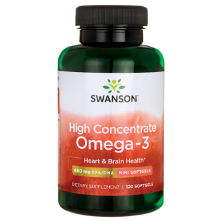 Swanson EFAs High Concentrate Omega-3 рыбий жир 120 ЖК