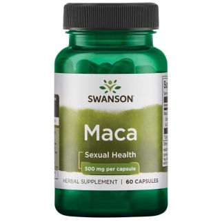 Swanson Lepidium Maca, Мака перуанская 500 мг, для повышения либидо, 60 капсул на 60 дней приема