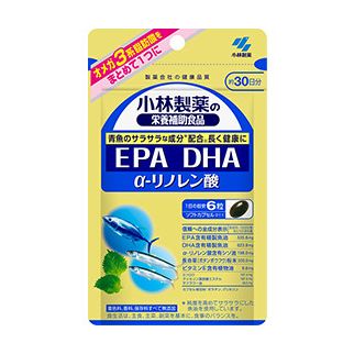 Kobayashi Pharmaceutical DHA 344 мг, EPA 156 мг, α-линоленовая кислота, Омега-3, 180 кап на 30 дн. До 06/2026
