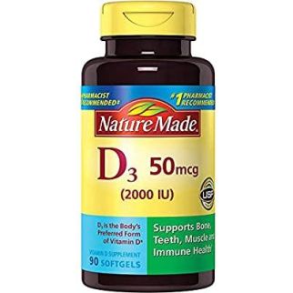 Nature Made Vitamin D3 2000 IU, витамин D 50 мкг, 90 желаниновых капсул на 90 дней. До 01/2028