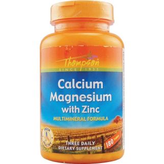 Thompson Calcium Magnesium with Zinc Кальций, магний, цинк 1000/400/15 мг в дневной дозе180 табл на 60 дней
