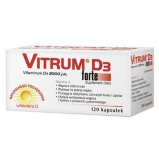 Vitrum D3 Forte 2000 МЕ (50 мкг) витамин D3, холекальциферол, 120 капсул на 4 месяца