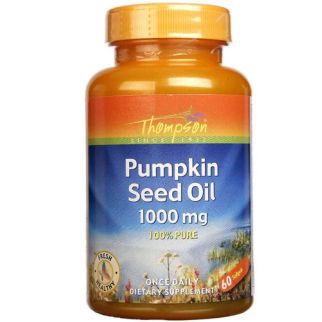 Thompson Pumpkin Seed Oil для здоровья простаты, масло тыквенных семечек, 60 желатин капс на 20 дн. До 04/2026
