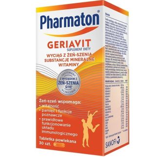 Sanofi, Pharmaton Geriavit мультивитамины с супер экстрактом женьшеня G115, 30 табл
