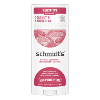 Schmidts натуральный дезодорант для чувствительной кожи с кокосовым маслом, ши, каолином 92 гр