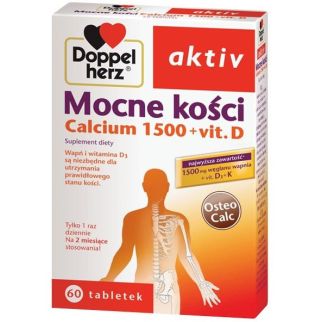 Doppelherz Aktiv Крепкие Кости, Кальций, Витамин D, Витамин К, 60 таблеток на 60 дней приема. До 04/2027