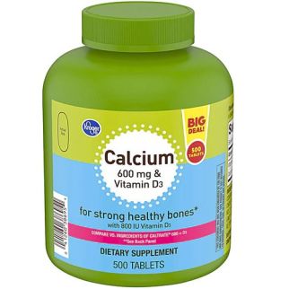 Kroger Calcium Кальций 600 мг. с витамином D3 20 мкг., 500 таблеток