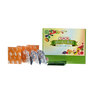 Japan Gals 3 вида Аодзиру из ферментированных соков побегов ячменя, фруктов + молочнокислые бактерии 30 пак 3г