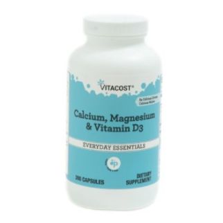 Vitacost кальций 500 мг, магний 250 мг, витамин D3, 300 капсул на 100 дней приема. До 03/2026