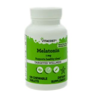Vitacost Melatonin Natural Cherry, мелатонин 1 мг, со вкусом вишни, 100 жевательных таблеток. До 06/2026