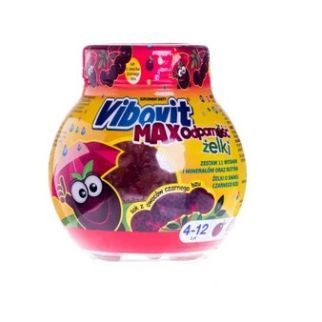 Vibovit Max Immunity Gummies жевательные витамины для иммунитета от 4 лет, со вкусом бузины, 50 шт. До 08/2025