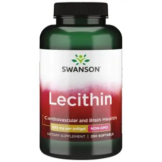 Swanson Lecithin Non-GMO Лецитин из Сои без ГМО 520 мг 250 ЖК. До 07/2025
