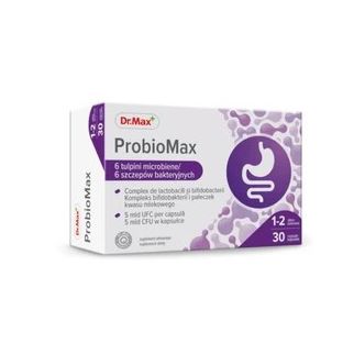 Dr.Max ProbioMax 6 видов бифидо и лакто бактерий 5 миллиардов КОЕ 30 капсул. До 06/2026