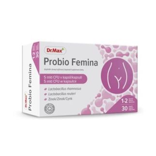 Dr.Max Probio Femina пробиотики для женщин Lactobacillus rhamnosus Rosell, Reuteri, цинк, 30 капс. До 11/2026