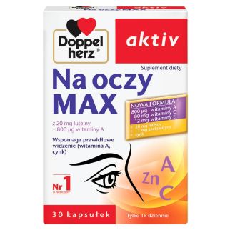 Doppelherz aktiv Na oczy MAX с лютеином, зеаксантином, витамином А, цинком 30 капсул. До 02/2026