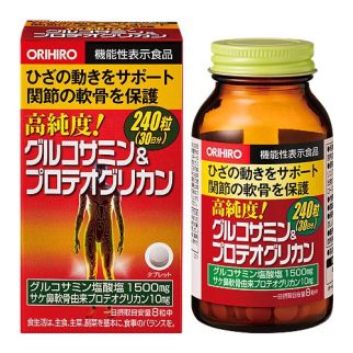 Orihiro Высокоочищенный глюкозамин и протеогликан, 240 таблеток на 30 дней. До 05/2026