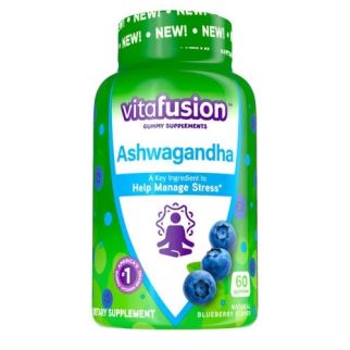 Vitafusion Ashwagandha Gummies Экстракт ашваганды, вкус черники, 60 жевательных конфет. До 02/2026