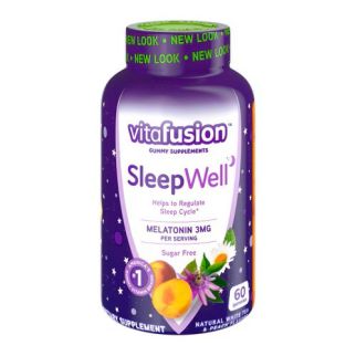Vitafusion Sleep Well с мелатонином ромашкой мелиссой и пассифлорой без сахара 3 мг в 2 шт 60 конфет. До 07/26