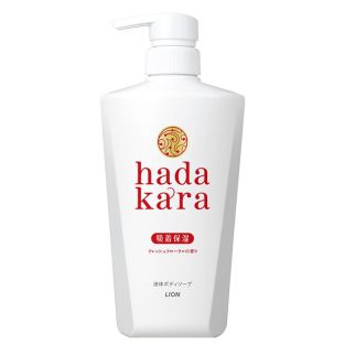 LION Hadakara Жидкое мыло для тела, удерживает влагу на коже, цветочный аромат, 500 мл