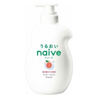 Kracie Naive Body Soap Рeach Жидкое мыло для тела с экстрактом листьев персика, 530 мл