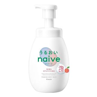 Kracie Naive Foaming Body Soap Moisturizing Пенистое увлажняющее мыло для тела с экстрактом листьев персика, 600 мл