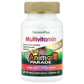 Animal Parade® GOLD — жувальні вітаміни для дітей, мультивітамін, 60 шт (Nature’s Plus)