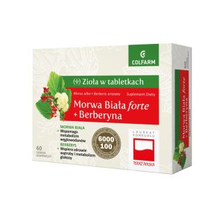 Шовковиця (Морва) біла форте + Берберин, 60 табл., Польща