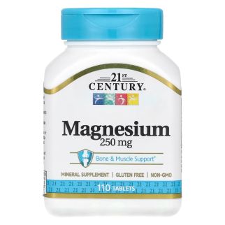Магній 250 мг — для кісток і м’язів, 110 таблеток (21st Century)