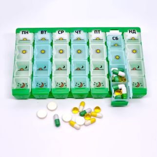 Пігульниця тижнева на 4 прийоми, зелена